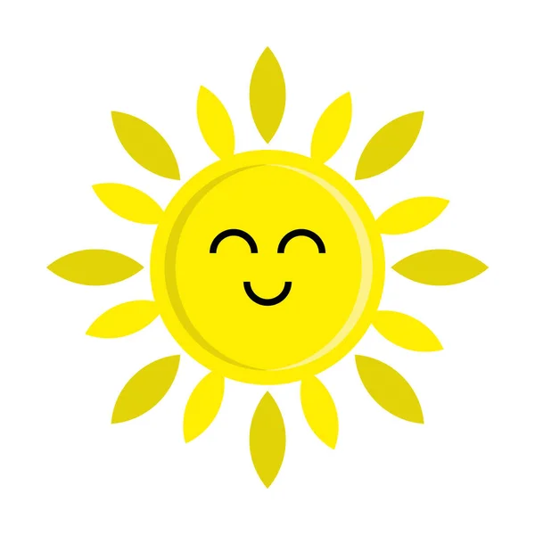 Sun Vector Icon Sunshine Logo Funny Design Style — Stock Vector