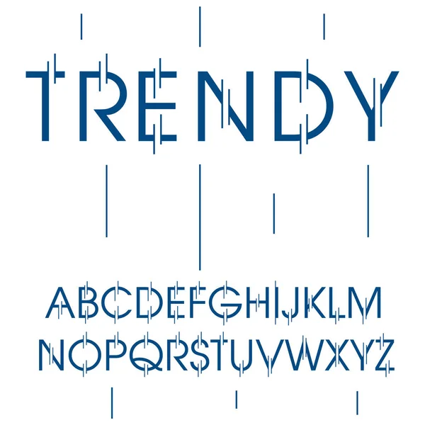 Γραμματοσειρά Στρογγυλεμένο Στένσιλ Αλφάβητο Κεφαλαία Γράμματα Sans Serif Τυπογραφία — Διανυσματικό Αρχείο