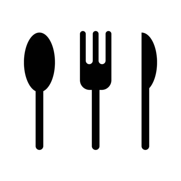 Spoon Fork Knife Silhouettes Restaurant Symbol — Stock Vector