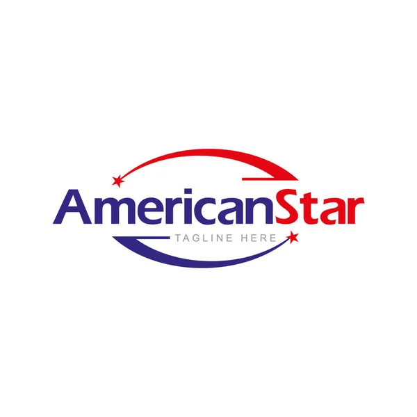 American Star Logo Icon Vector Template — Stock Vector