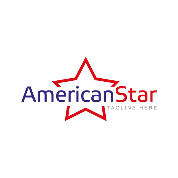 Amerikaanse Ster Logo Pictogram Vector Template — Stockvector