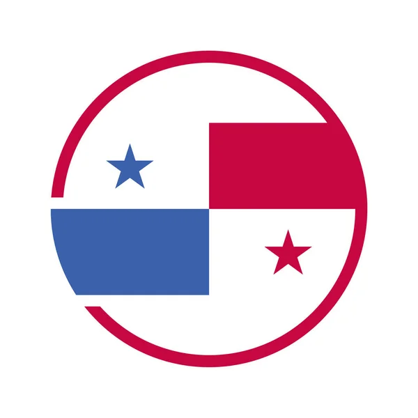 Panama Rectangle Flag Vector Icon Button North Central American Island — Stock Vector