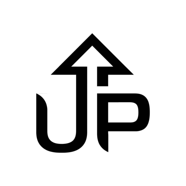 Γράμμα Επάνω Εικονίδιο Λογότυπο Εικονογράφηση Διανύσματος — Διανυσματικό Αρχείο