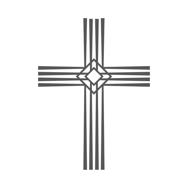 Christliches Lineares Kreuz Vektor — Stockvektor