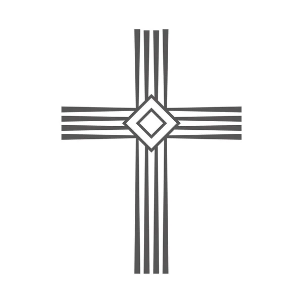 Christian Linear Cross Icon Vector — Stock Vector