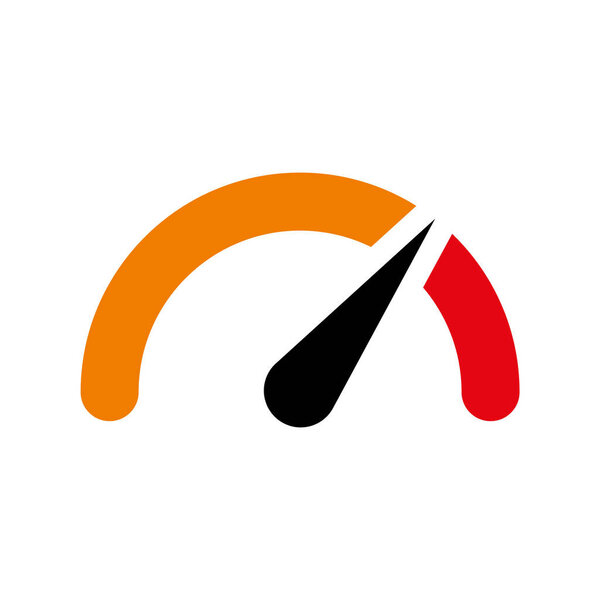 The tachometer, speedometer and indicator icon. Speed sign logo. Vector