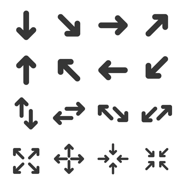 Pijlpictogram Ingesteld Witte Achtergrond Vectorillustratie — Stockvector