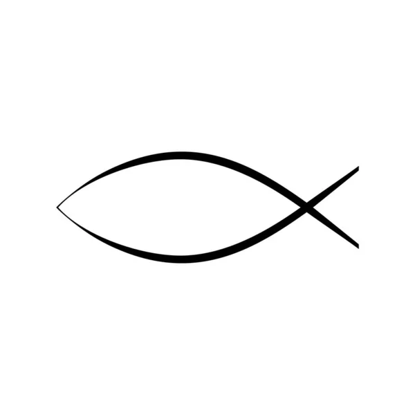 Symbol Ryby Jezusa Ichthys Christian Fish Ikona Logo Wektor — Wektor stockowy