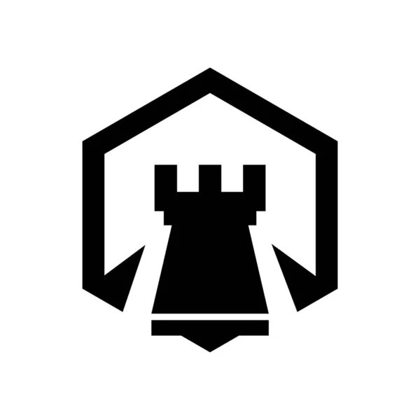 Icono Del Logo Ajedrez Vector — Archivo Imágenes Vectoriales