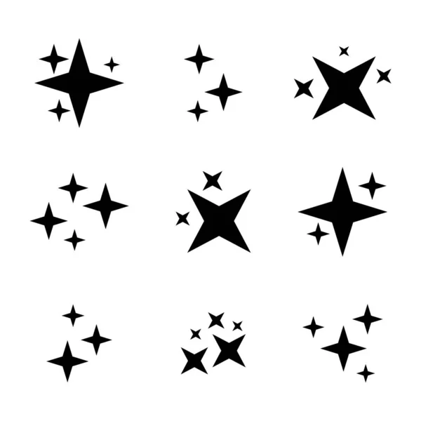 Estrella Icono Conjunto Sobre Fondo Blanco — Archivo Imágenes Vectoriales