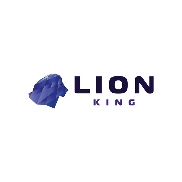 Logotipo Del Triángulo León Vector Colores Azules — Archivo Imágenes Vectoriales