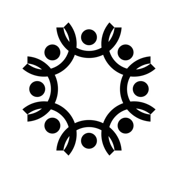 Teamwork Logo Kreative Design Vorlage Mit Kreis Menschen Ikone Vector — Stockvektor