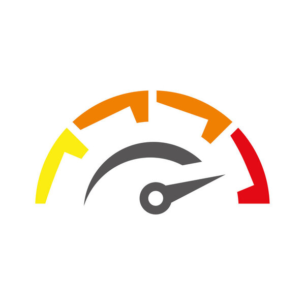 The tachometer, speedometer and indicator icon. Speed sign logo. Vector