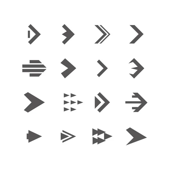 Arrow Icon Vector Set Siguiente Signo Símbolo Delantero — Archivo Imágenes Vectoriales