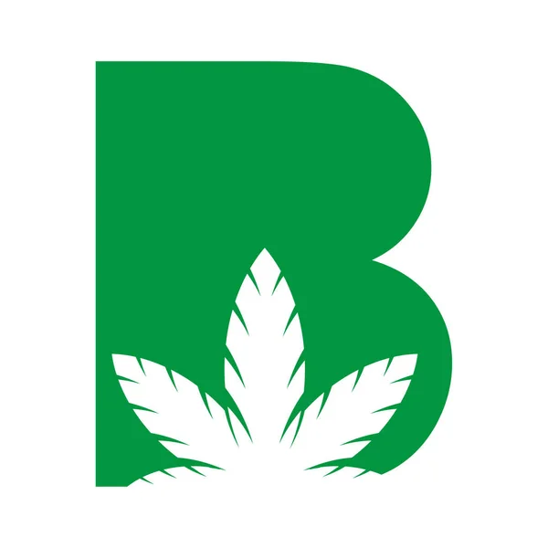 Επιστολή Cannabis Λογότυπο Έννοια Κύκλο Διανυσματική Απεικόνιση — Διανυσματικό Αρχείο