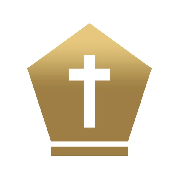 Christian Golden Crown Simple Logo Concepts White Background Vector — 스톡 벡터