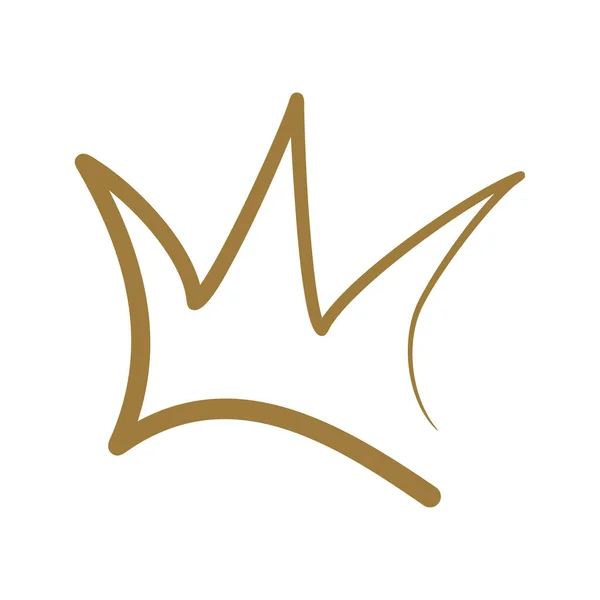 Beyaz Arkaplan Vektör Illüstrasyonunda Altın Taç Logosu Soyut Tasarımı — Stok Vektör