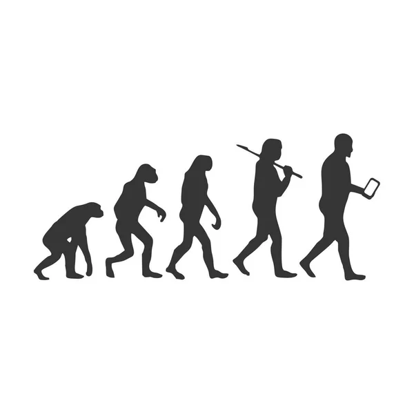 Evolution Man Icon White Background Vector Illustration — Stock Vector