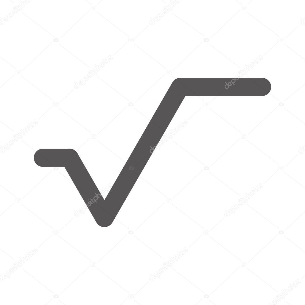 Radical symbol vector Square Root sign on white background