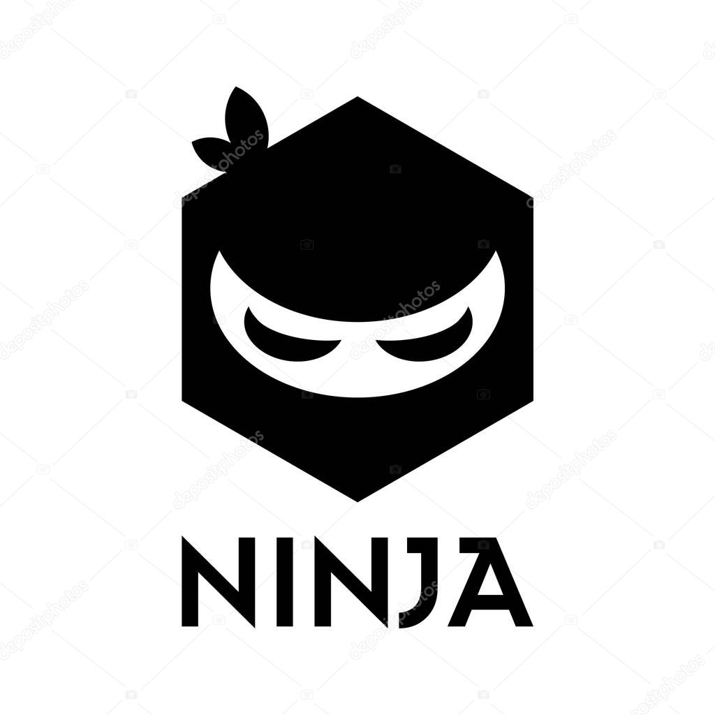 Ninja Logo Simple Design Vector