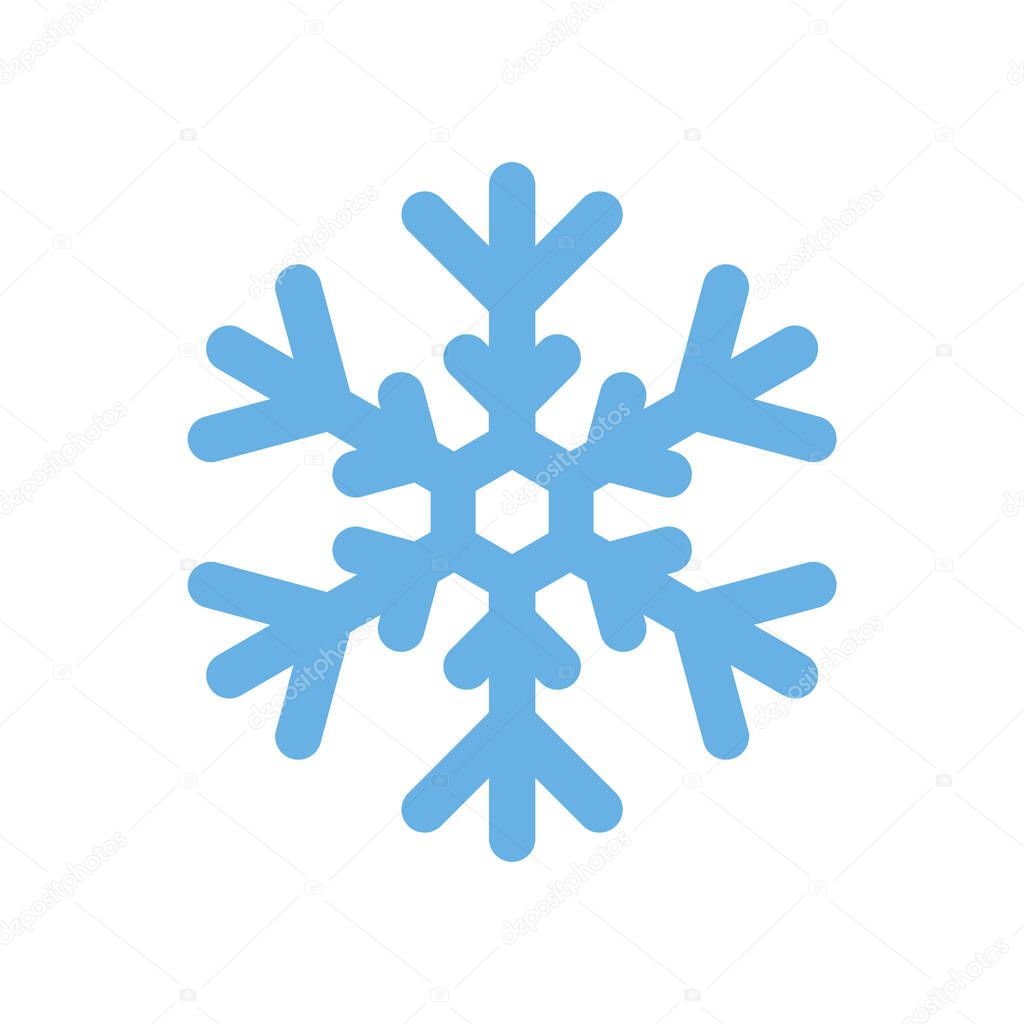Snow icon blue on white background, Winter mood vector