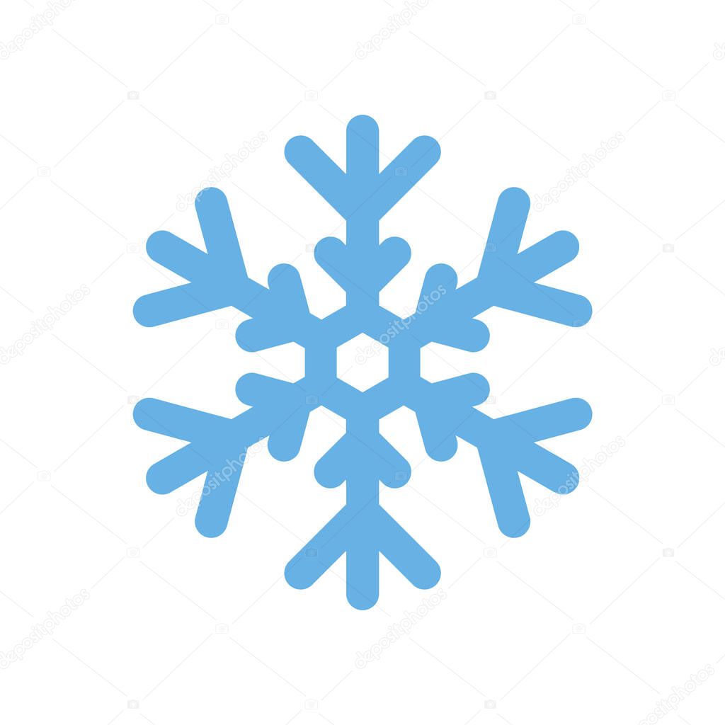 Snow icon blue on white background, Winter mood vector