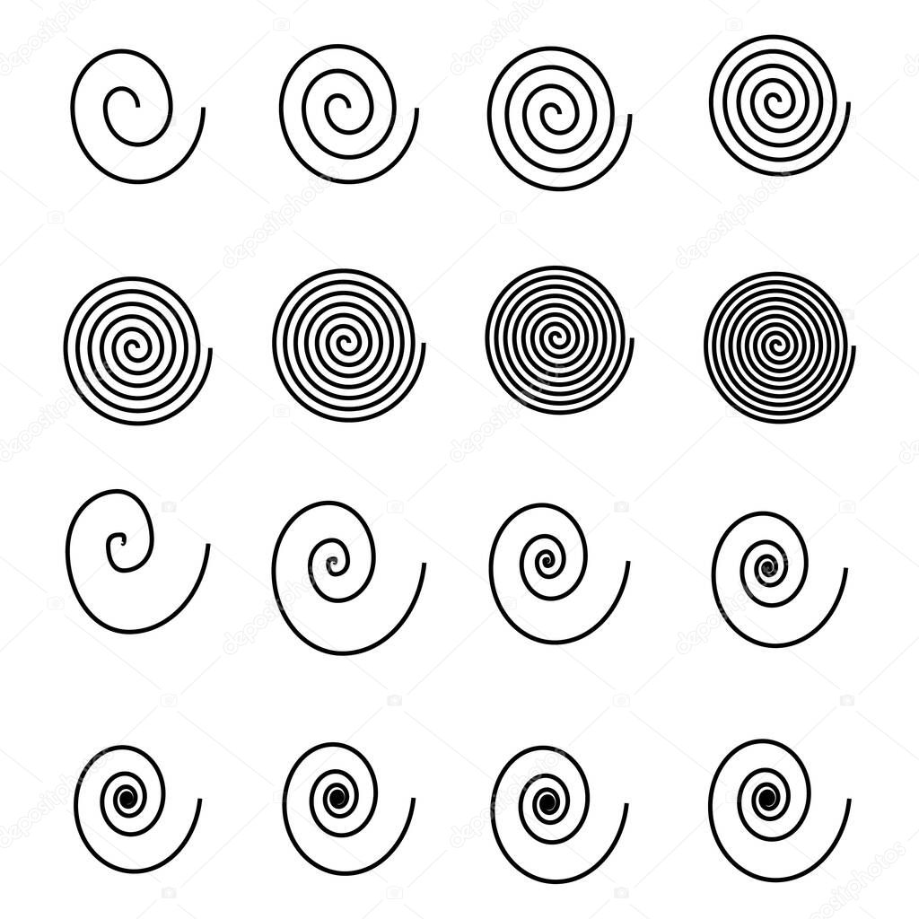 Spiral set vector icon
