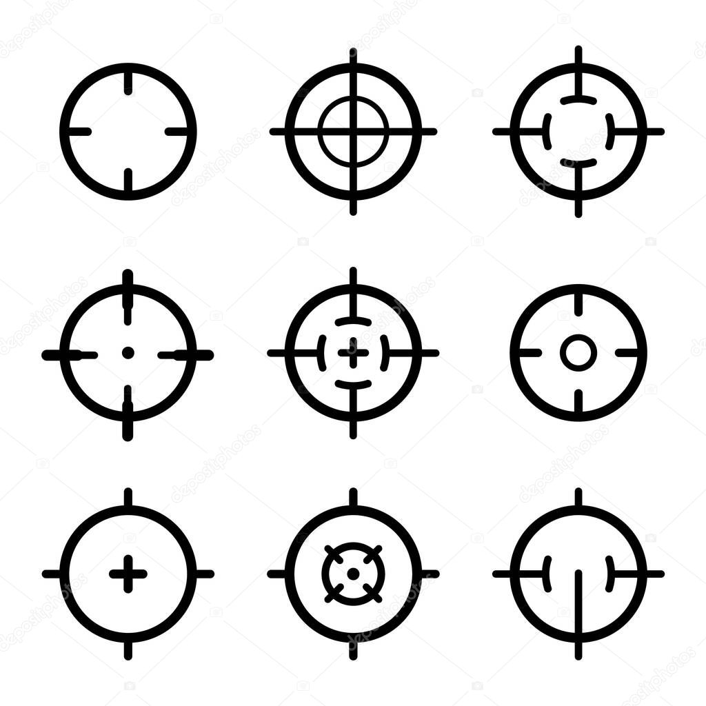 Targets and destination icon set. Target and aim. Vector for web design