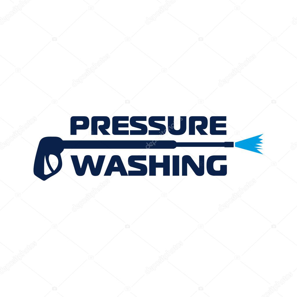 Pressure washing logo design vector illustration