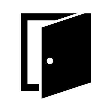 Kapı logosu basit tasarım ikonu vektörü