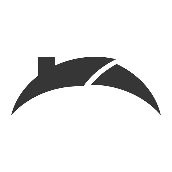 Λογότυπο Εικονιδίου Σπιτιού Οροφής Σχεδιασμός Διανύσματος — Διανυσματικό Αρχείο