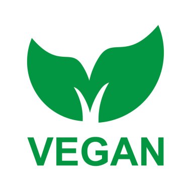 Vegan ikon vektörü biyolojik ekoloji organik logo tasarımı