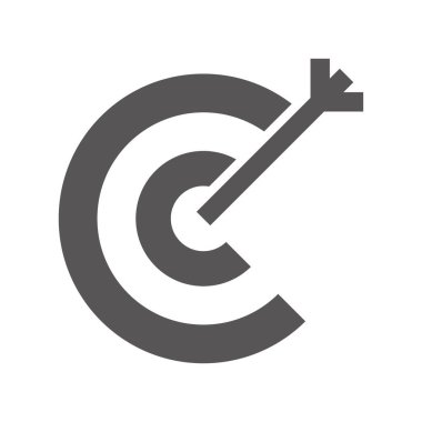 Hedef Simge ile C harfi logo kavramı vektörü