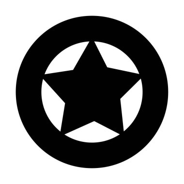 Çember tasarım vektöründe yıldız logosu simgesi