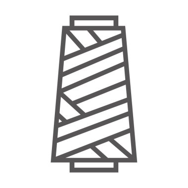 Makarna simgesi vektörü dikiyorum. Makara sembolü Atelier logo tasarımı