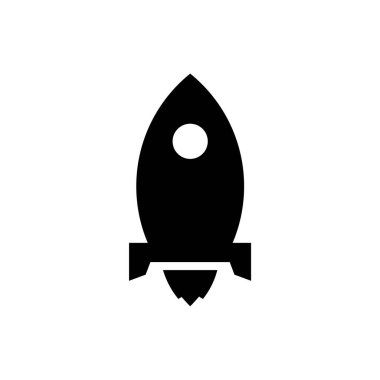 Roket vektörü. Roket fırlatma simgesi logosu
