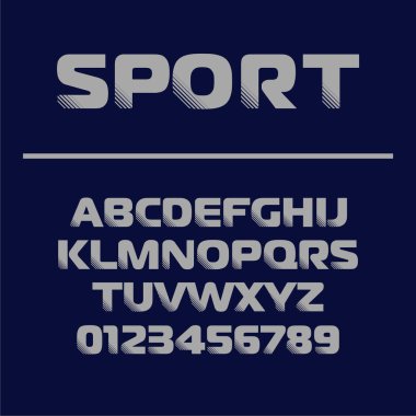 Spor yazı tipi tasarımı. Geleceksel harf ve sayılar