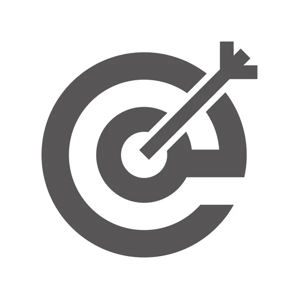 Carta Logo Conceito Vetor Com Ícone Alvo — Vetor de Stock
