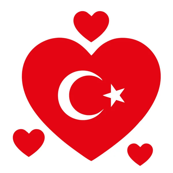 Flag Tunisia Heart Vector Illustration — Stock Vector