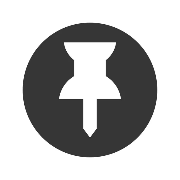 Empurre Vetor Ícone Pin Mapa Desenho Símbolo Marcador — Vetor de Stock