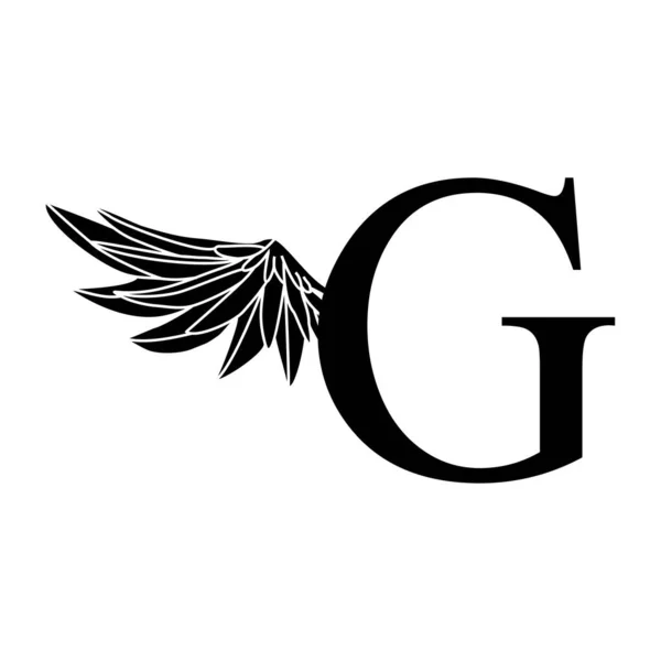 Litera Logo Wings Wektor Projektu — Wektor stockowy