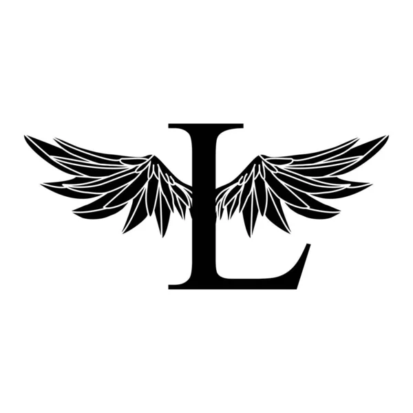 Letra Con Wings Logo Vector Diseño — Archivo Imágenes Vectoriales