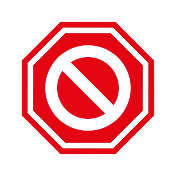 Red Stop Sign Isolated White Background Vector Illustration — Stock Vector