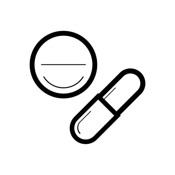 Tablet Capsule Icon Medicine Symbol Vector — Stock Vector
