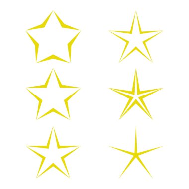 Beyaz arkaplanda yıldız simgesi belirlendi