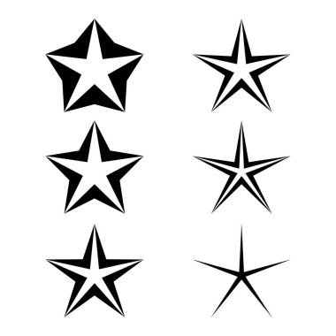 Beyaz arkaplanda yıldız simgesi belirlendi