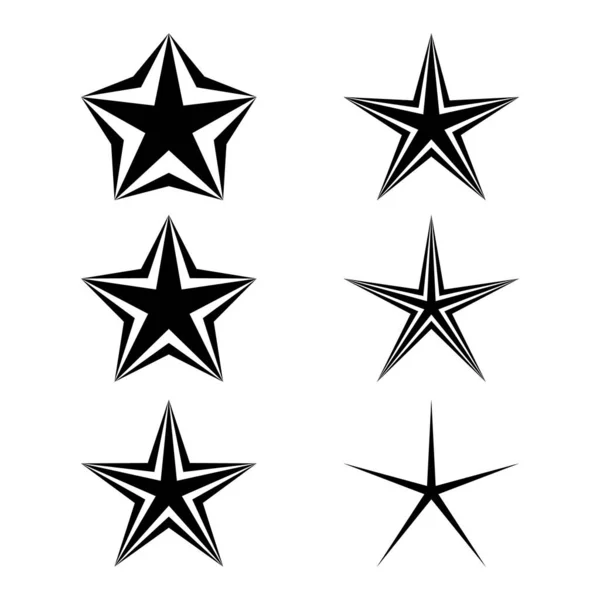 Ikona Hvězdy Nastavena Bílém Pozadí — Stockový vektor