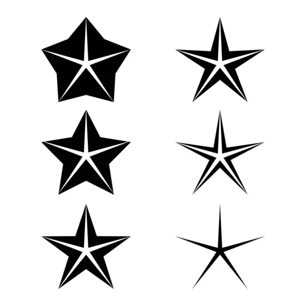 Ikona Hvězdy Nastavena Bílém Pozadí — Stockový vektor