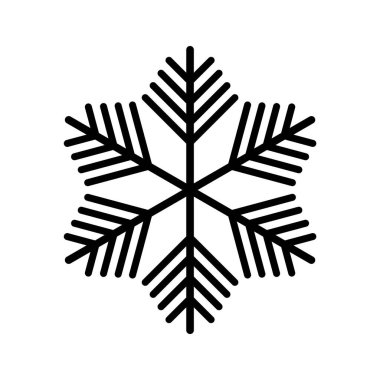 Beyaz arkaplan vektör illüstrasyonunda düz stil kar tanesi simgesi