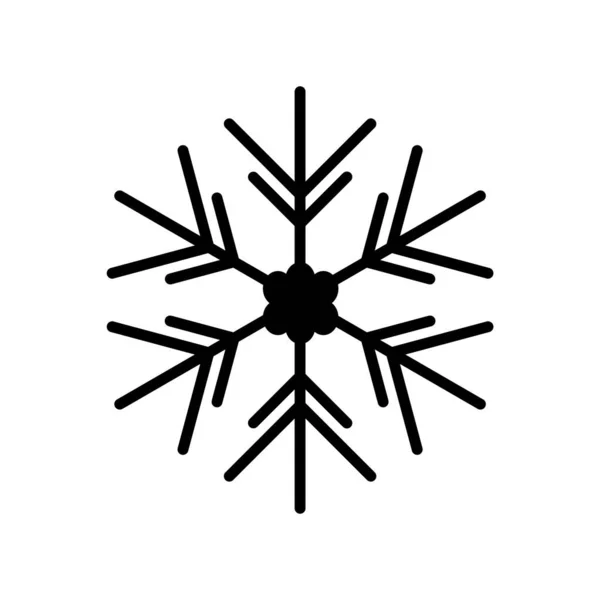 Sneeuwvlok Pictogram Vlakke Stijl Witte Achtergrond Vector Illustratie — Stockvector